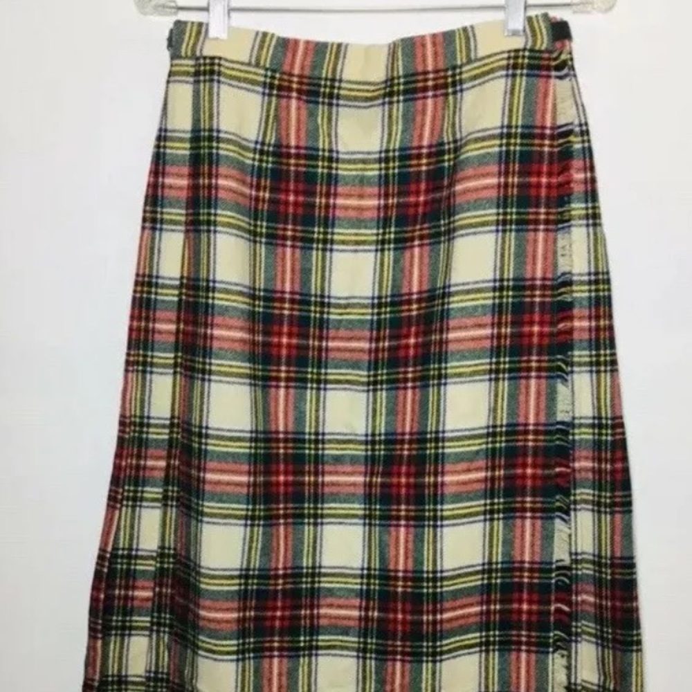 BrenDella vintage wool plaid skirt Sz 12